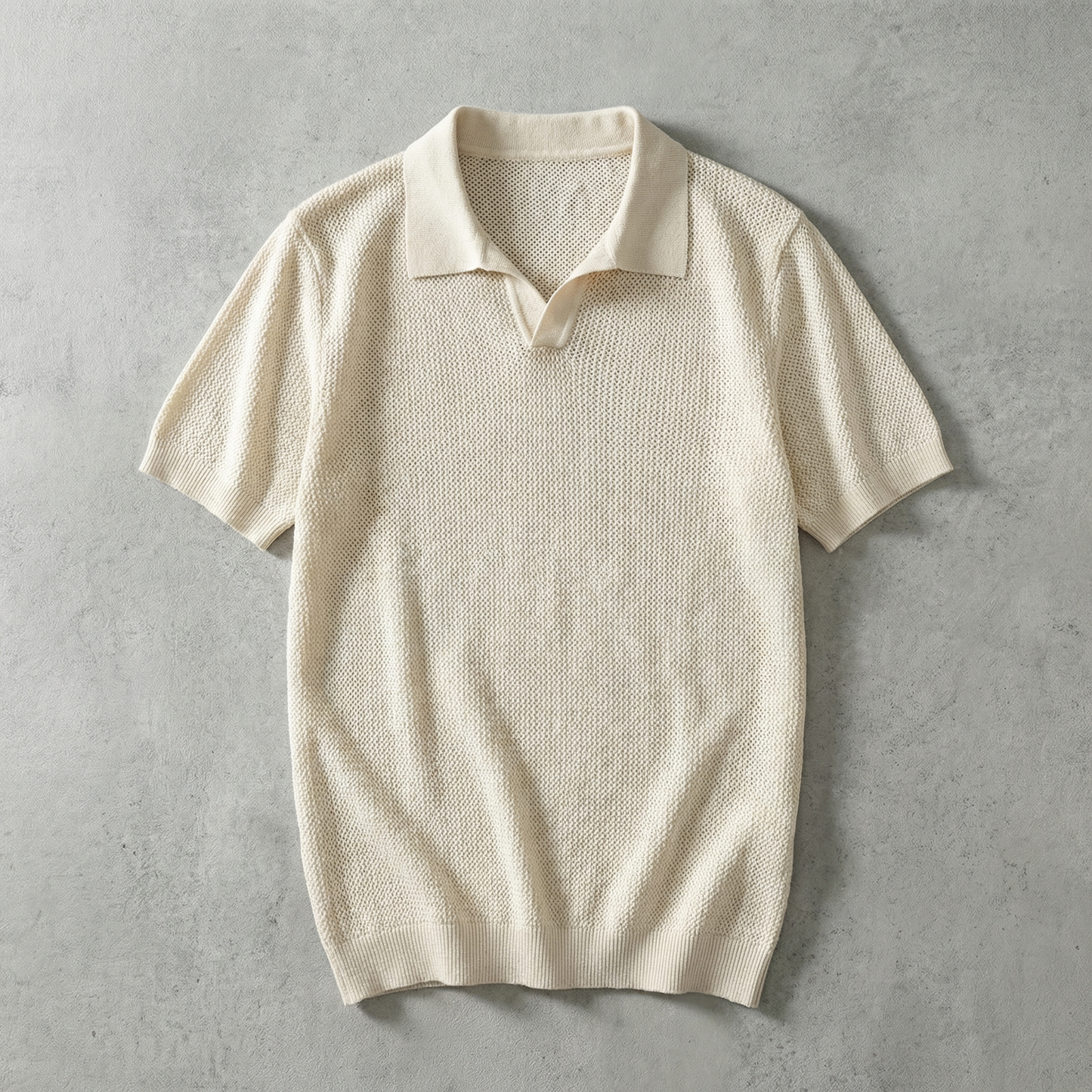 Sorrento Men's Knit V-Neck Polo Shirt - VibreMode