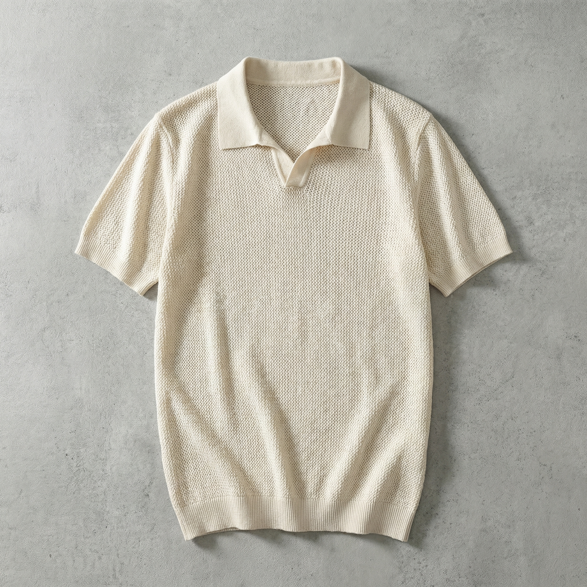 Sorrento Men's Knit V-Neck Polo Shirt - VibreMode