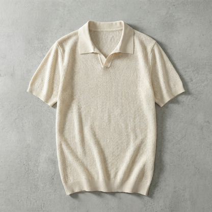 Sorrento Men's Knit V-Neck Polo Shirt - VibreMode
