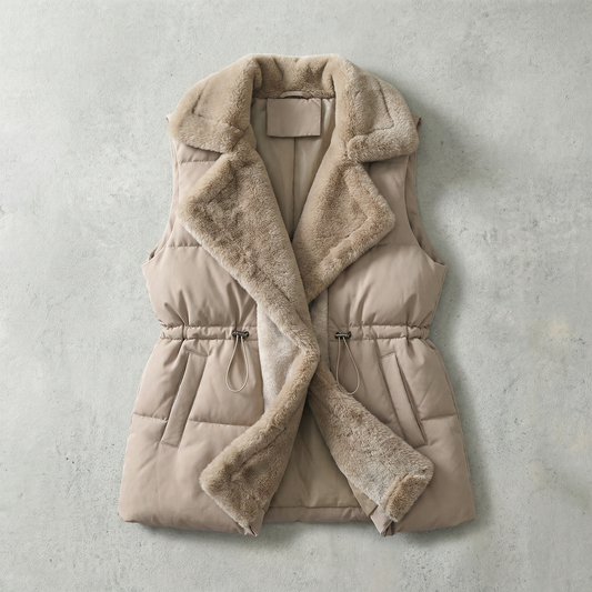 Faux Fur Quilted Vest - VibreMode