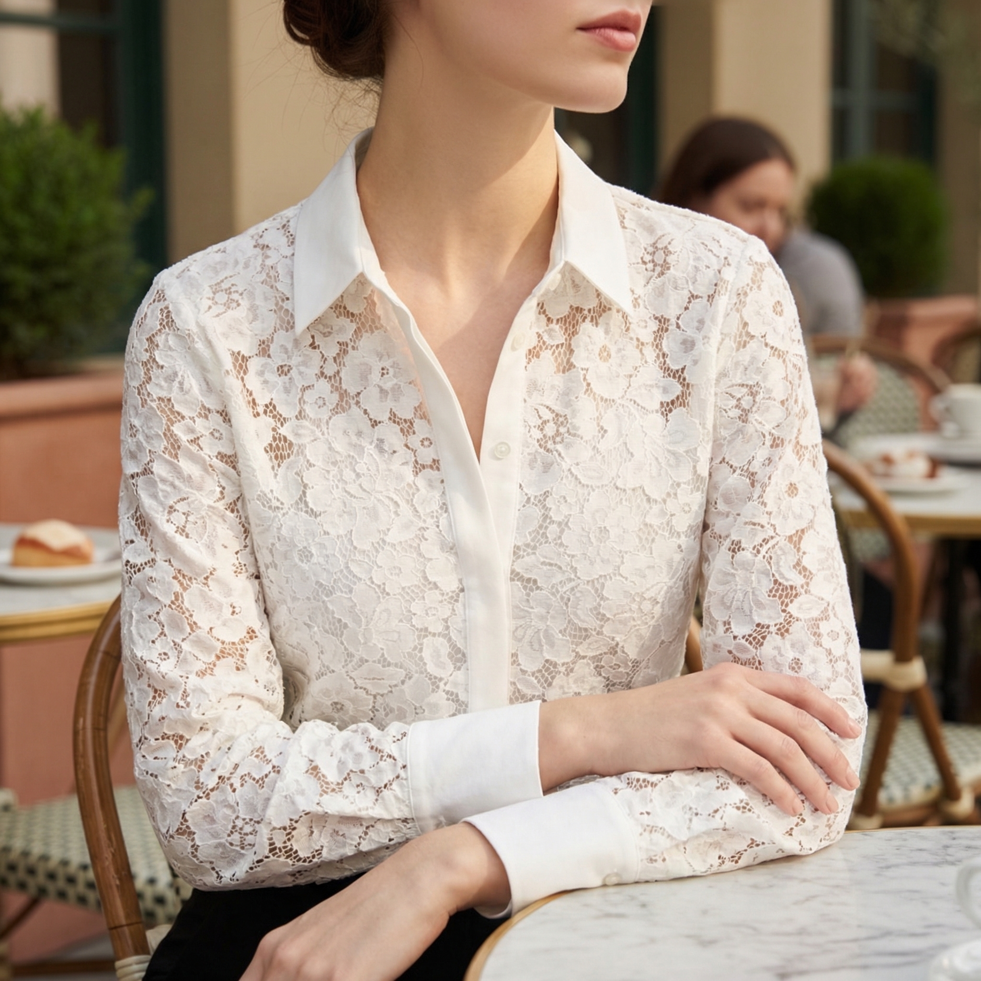 Women's Hollow Lace Blouse - VibreMode