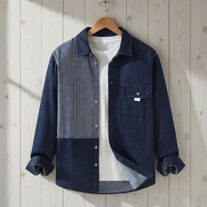 Men's Casual Denim Shirt - VibreMode