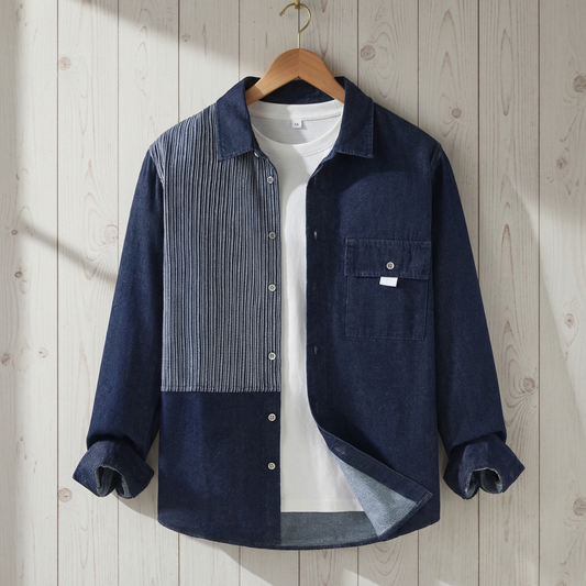Men's Casual Denim Shirt - VibreMode