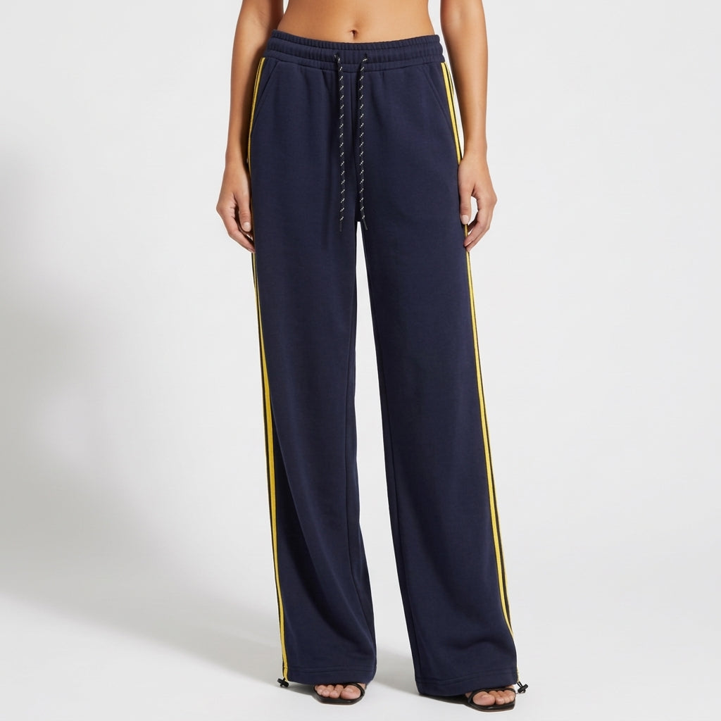 Women's Stripe Wide Leg Lounge Pants - VibreMode