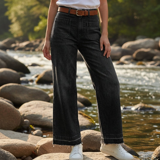 Wide Fit Women's Denim Trousers - VibreMode
