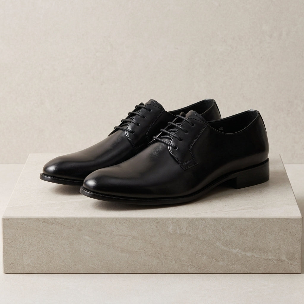 Men's Oxford Shoes Leather Black - VibreMode