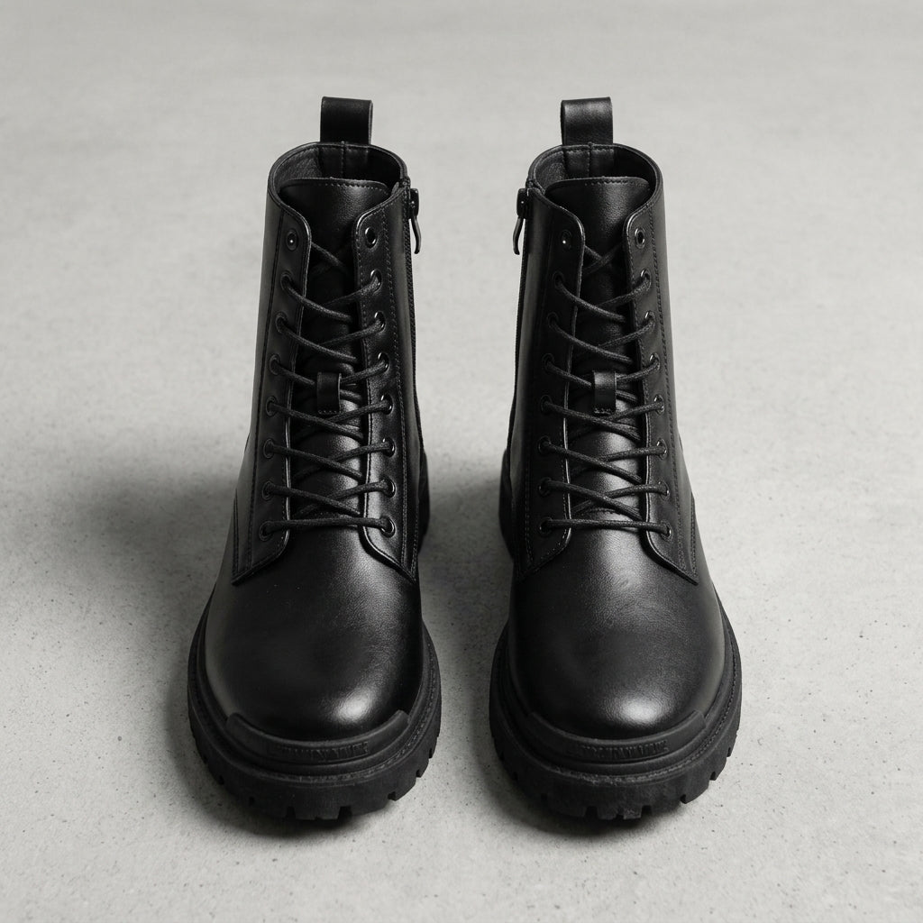 Men's High Leather Boots Brown - VibreMode
