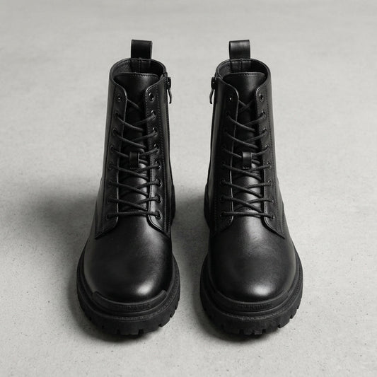 Men's High Leather Boots Brown - VibreMode