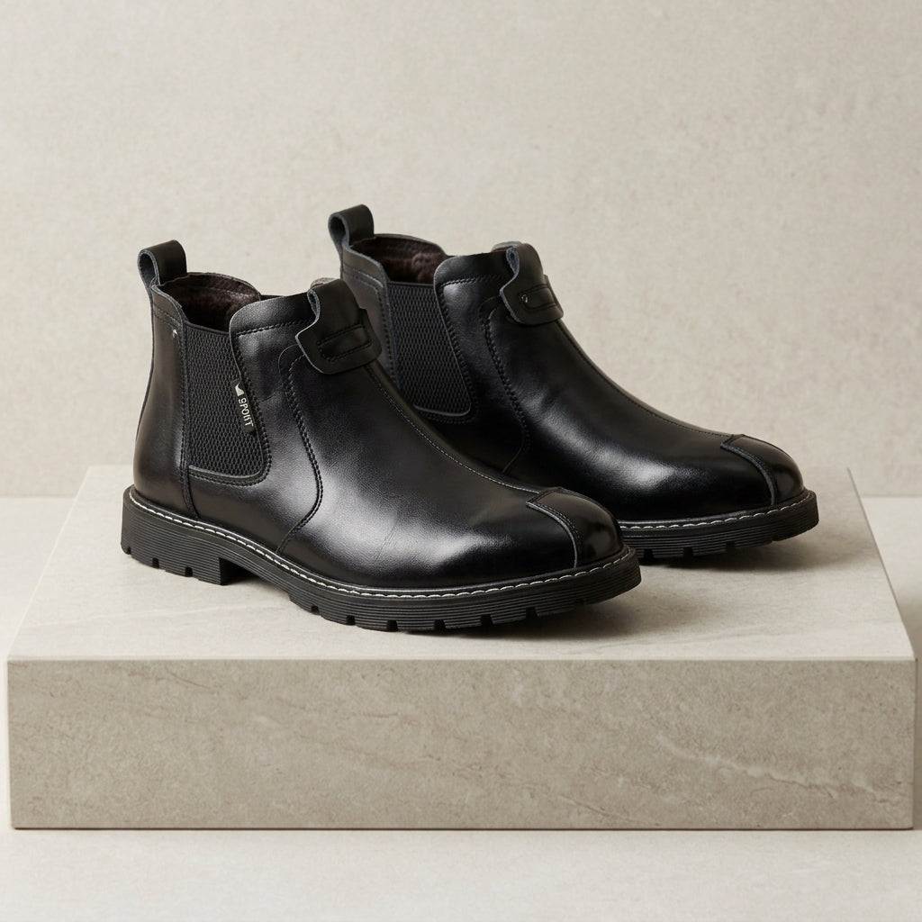 Women's Luxe Leather Ankle Boots - VibreMode