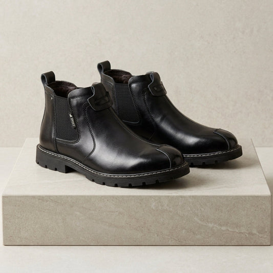 Women's Luxe Leather Ankle Boots - VibreMode