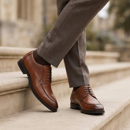 Men's Oxford Dress Shoes Grey Leather - VibreMode