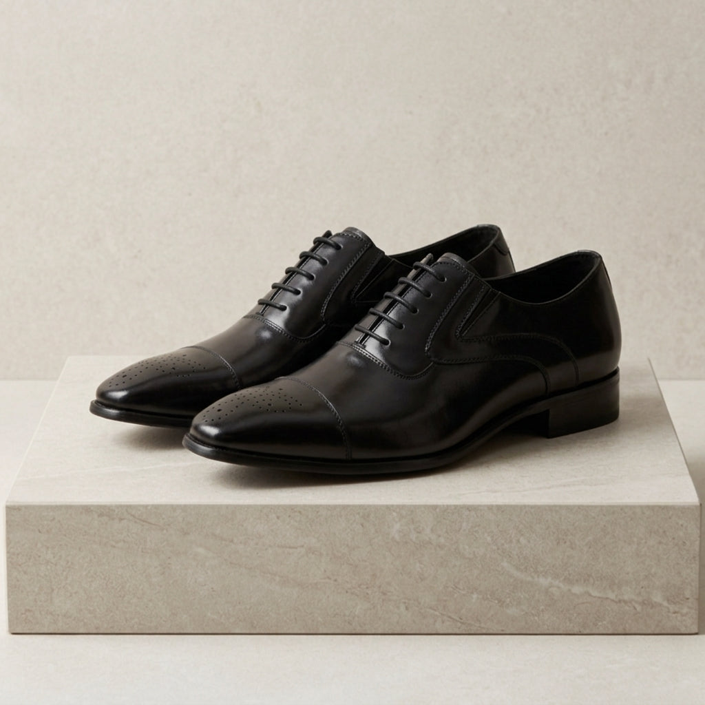 Halston Men's Leather Brogue Shoes - VibreMode