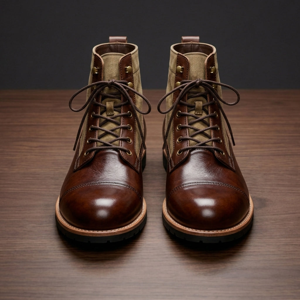 Men's Ankle Boots Leather Brown - VibreMode