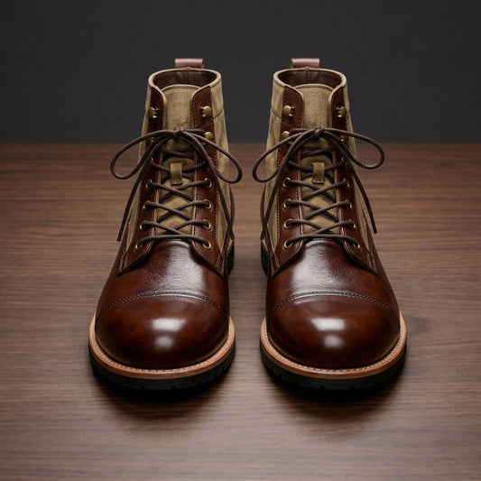 Men's Ankle Boots Leather Brown - VibreMode
