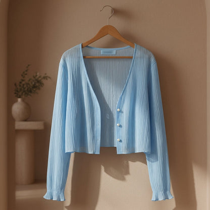 Aurelune Women's Chiffon Open Front Cardigan - VibreMode
