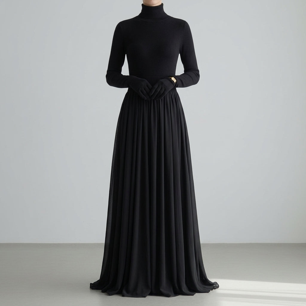 Women's Turtleneck Dress - VibreMode