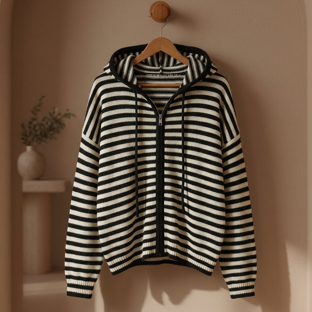 Women's Contrast Stripe Cardigan - VibreMode