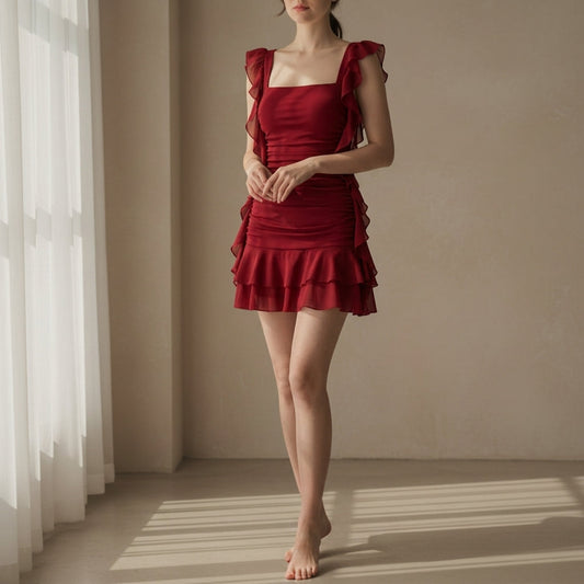 Women's Ruffle Edge Dress - VibreMode