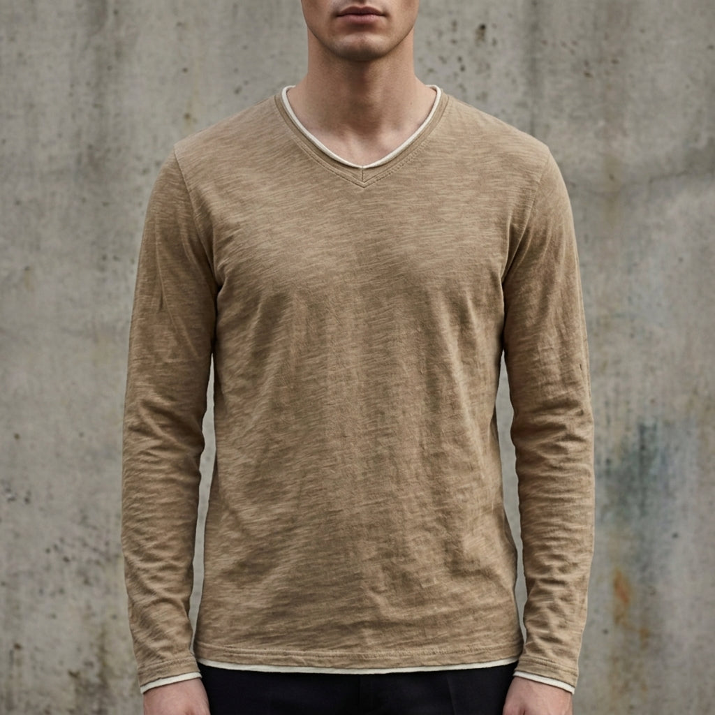 Men's Classic Fit Cotton Long Sleeve Shirt - VibreMode