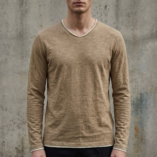 Men's Classic Fit Cotton Long Sleeve Shirt - VibreMode