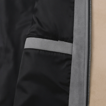 Men's Gray Suede Jacket Minimalist Winter Overshirt