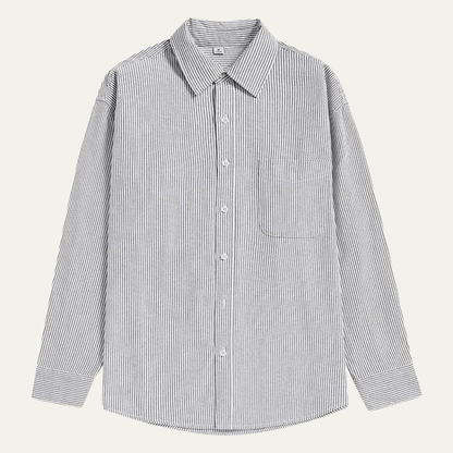Men's Striped Shirt Classic Collar Cotton