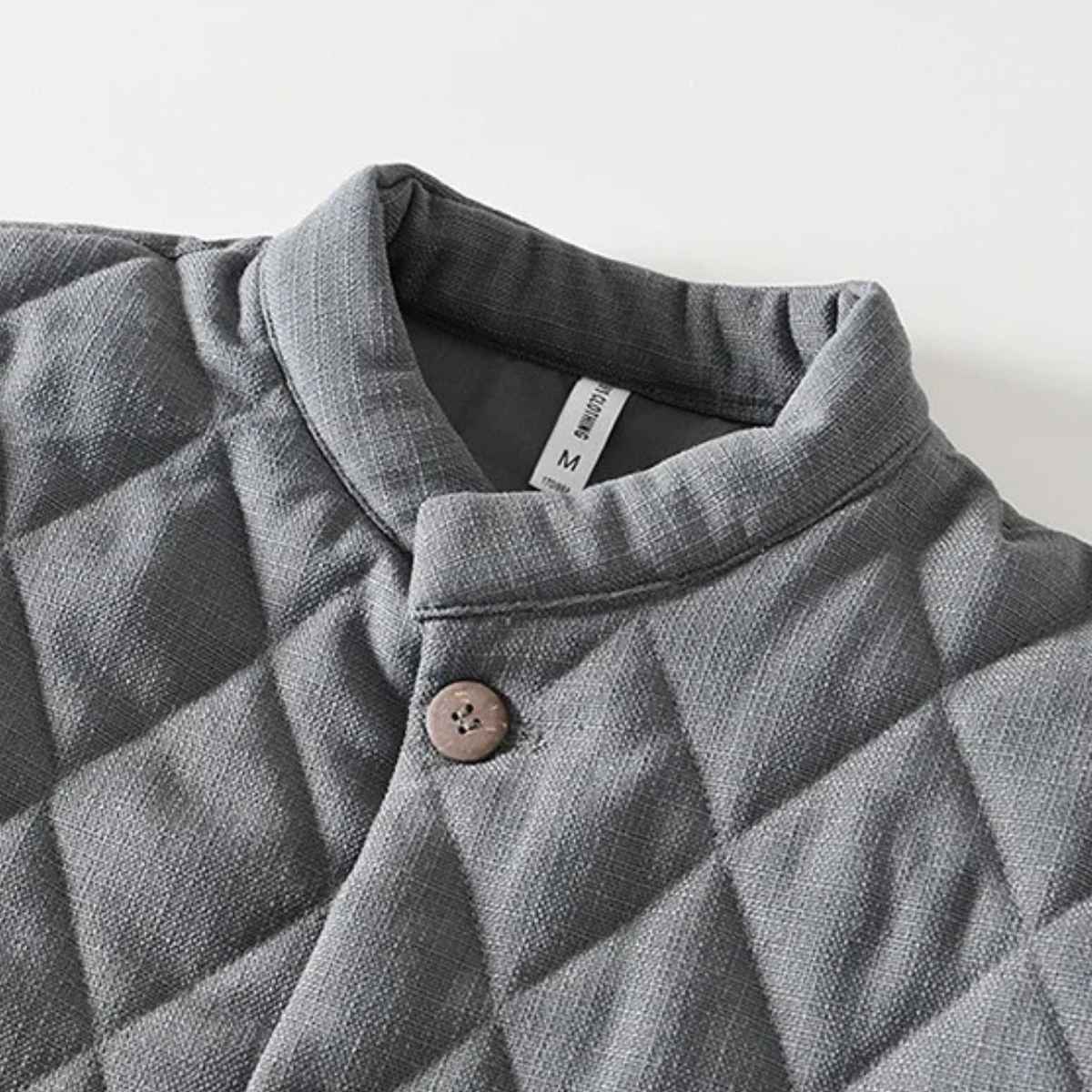 Men's Quilted Padded Jacket Vintage Stand Collar