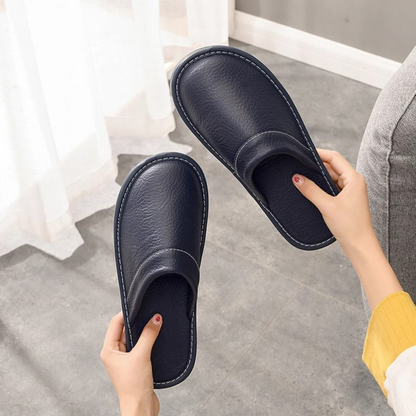 Men's Soft Leather Indoor Slippers