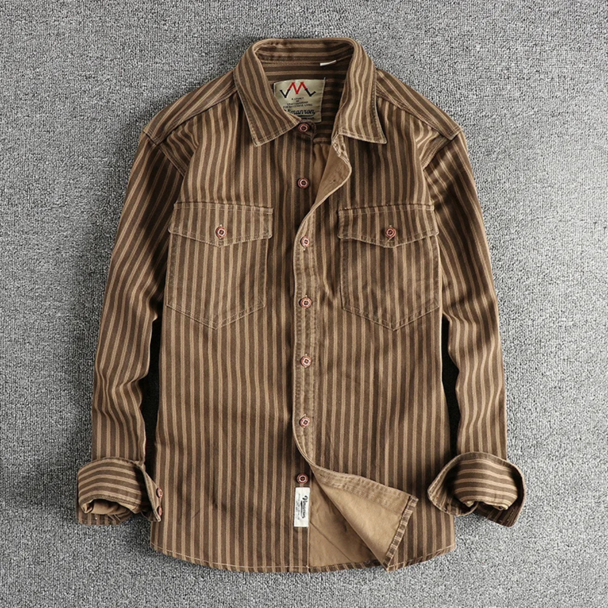 Men's Striped Button Up Shirt Casual Retro Style