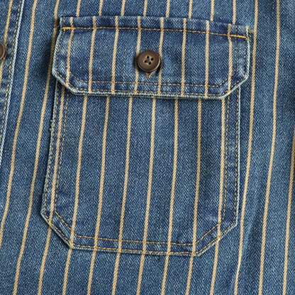 Men's Vintage Striped Cotton Shirt