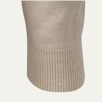 Men's Cotton Polo Sweater Soft Knit Casual Beige