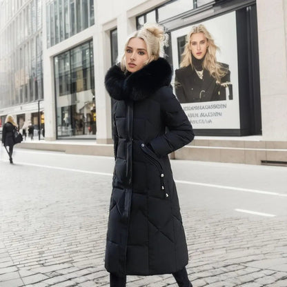 Women's Quilted Parka Coat with Hood