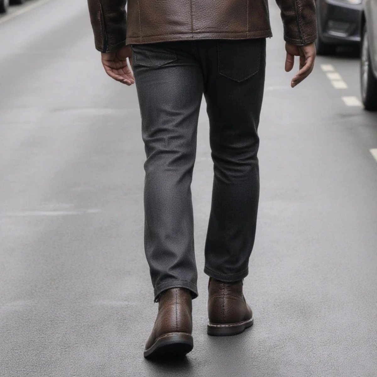 Men's Vintage Ankle Boots Brown Leather