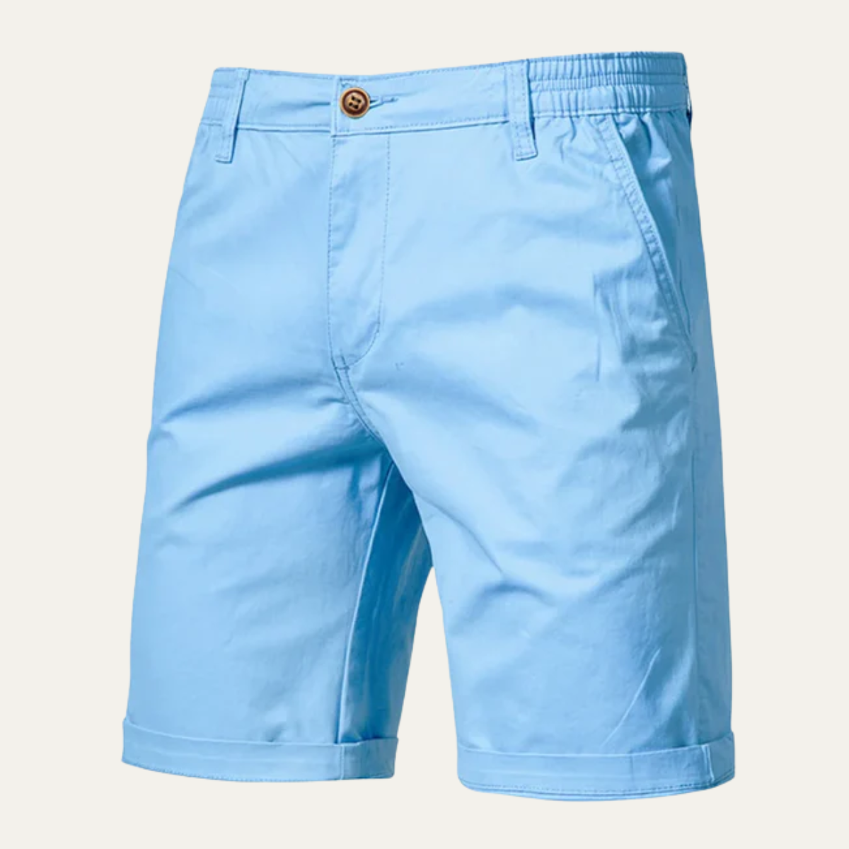 Men's Cotton Summer Shorts Flat Front Beige
