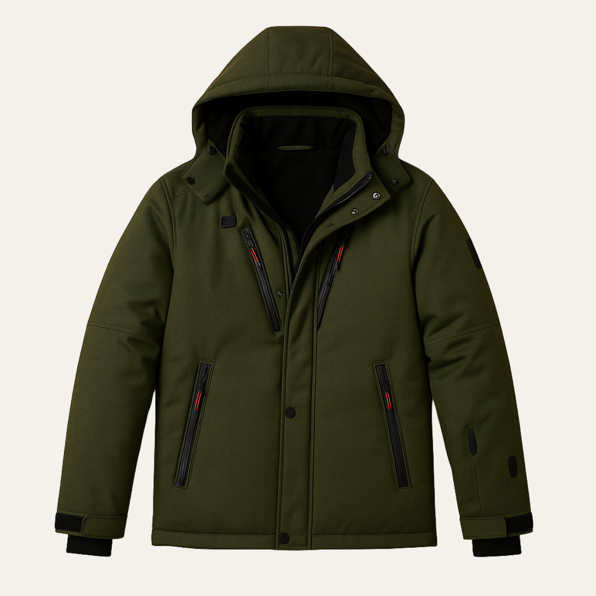 Huntington Men's Puffer Parka Jacket Detachable Hood - VibreMode