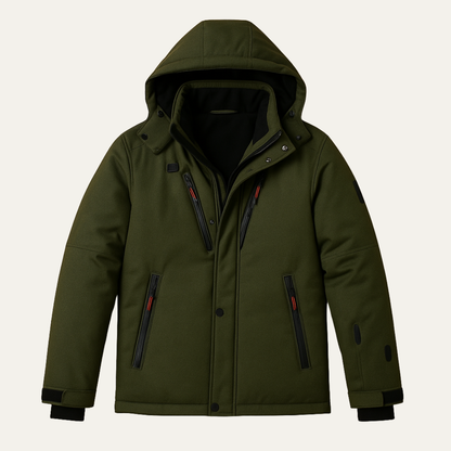 Huntington Men's Puffer Parka Jacket Detachable Hood - VibreMode