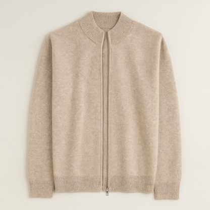 Men's Merino Mock Neck Zip Up Cardigan - VibreMode