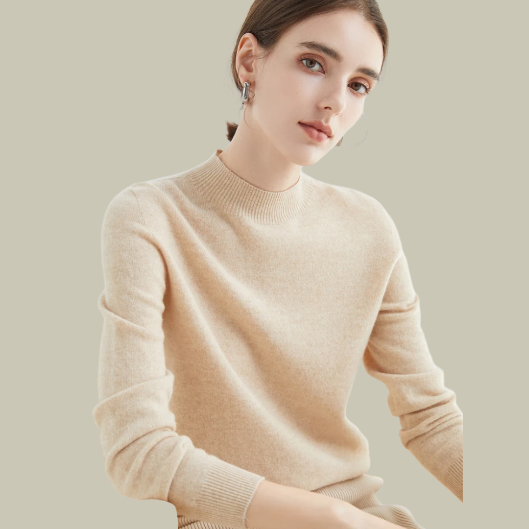 Soft Pink Simple Crew Neck Sweater