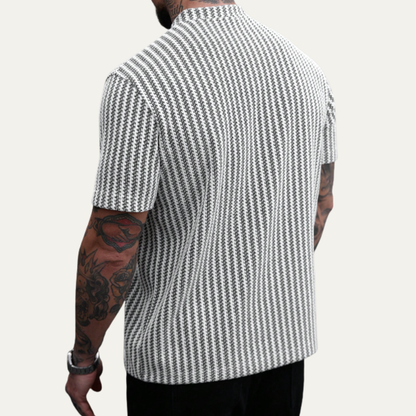 Men's Textured Polo Shirt Casual Summer