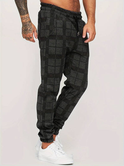 Men's Slim Fit Checkered Joggers