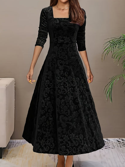 Warm Women's Long Sleeve Winter Maxi Dress