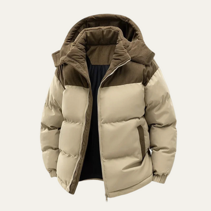 Men's Thick Puffer Hooded Jacket - VibreMode