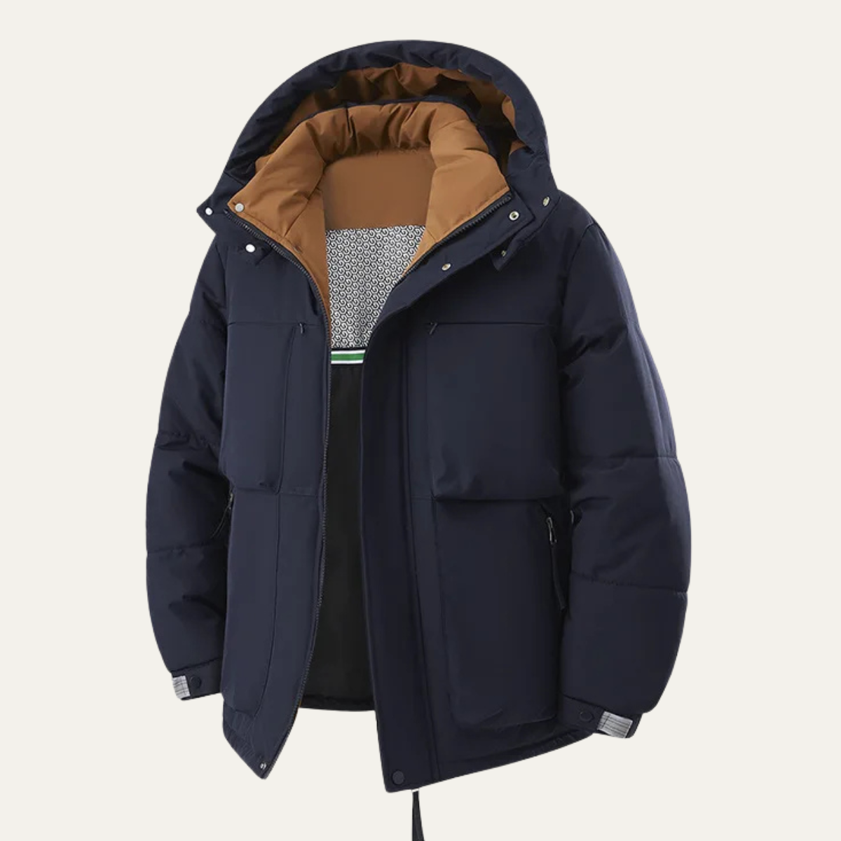 Men's Contrast Hooded Puffer Jacket