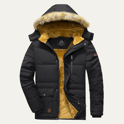 Men's Winter Parka Jacket Detachable Hood - VibreMode