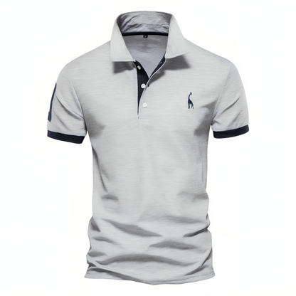 Men's Short Sleeve Polo Shirt Contrast Trim