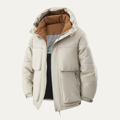 Men's Contrast Hooded Puffer Jacket