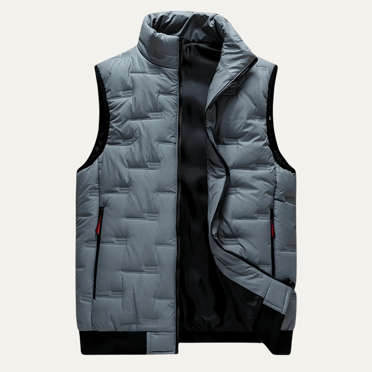Men's Quilted Puffer Vest Black - VibreMode