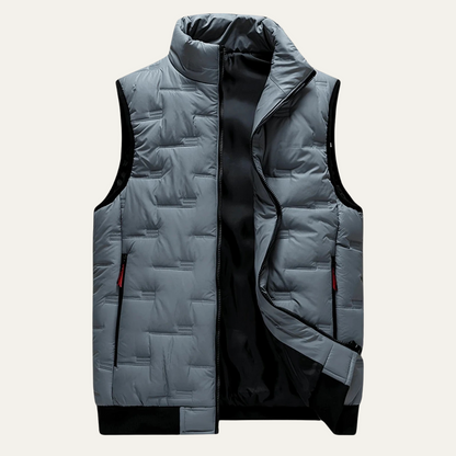 Men's Quilted Puffer Vest Black - VibreMode