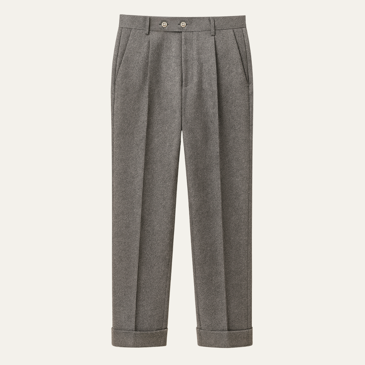 Men's High Waisted Wool Slim Fit Dress Pants - VibreMode