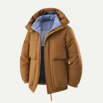 Men's Contrast Hooded Puffer Jacket